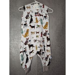 Little Unicorn Cotton Muslin Woof Baby Romper Sz XL 18-24